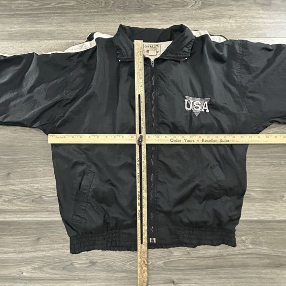 Vintage USA America Jacket Adult Medium Striped Classic 90s - Picture 5 of 5